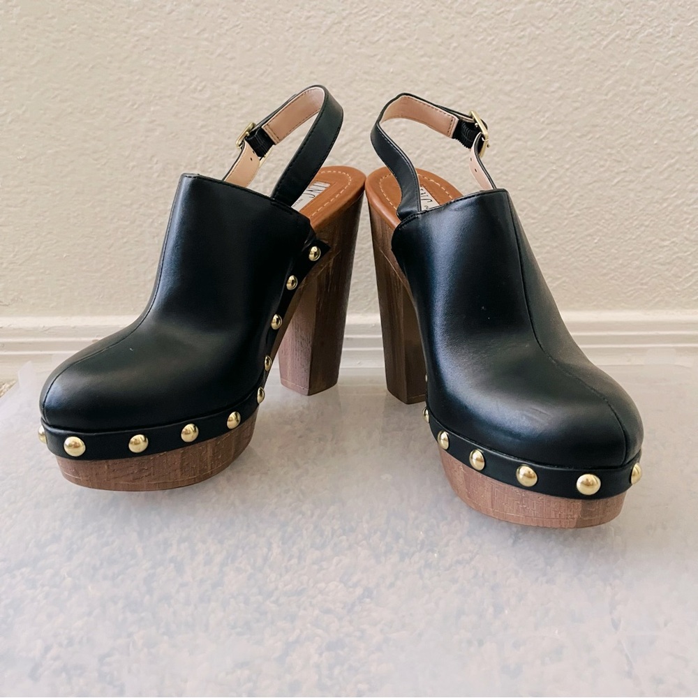 🌹 NWT- INC International Concepts Black Clog Heels Size 7.5